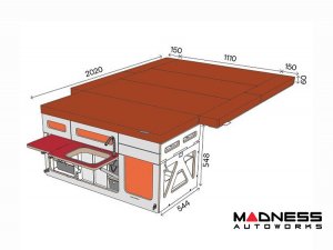 Volkswagen ID. Buzz Camper Kit - Sleeping Platform w/ Kitchen Box - Orange Volkswagen ID. Buzz Camper Kit - Sleeping Platform w/ Kitchen Box - Orange
